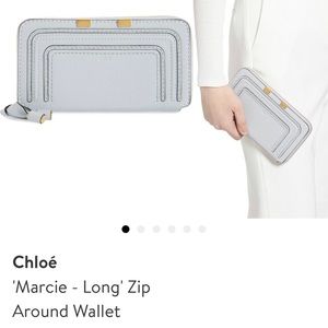 Chloe Marcie Long Zip Around Wallet Airy Grey